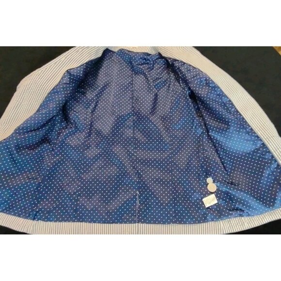 Isaac Mizrahi LIve! Sport Suit Jacket Blue White Button Core Size 8 - Picture 10 of 10